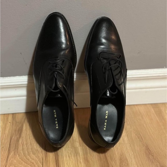 Zara Men’s Black leather Shoes - Picture 2 of 7
